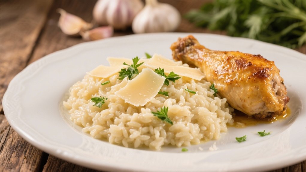 creamy garlic parmesan risotto