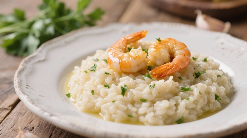 creamy garlic shrimp risotto