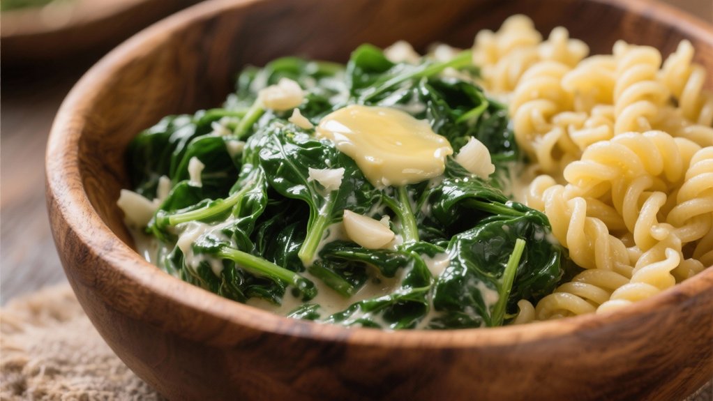 creamy garlic spinach surprise
