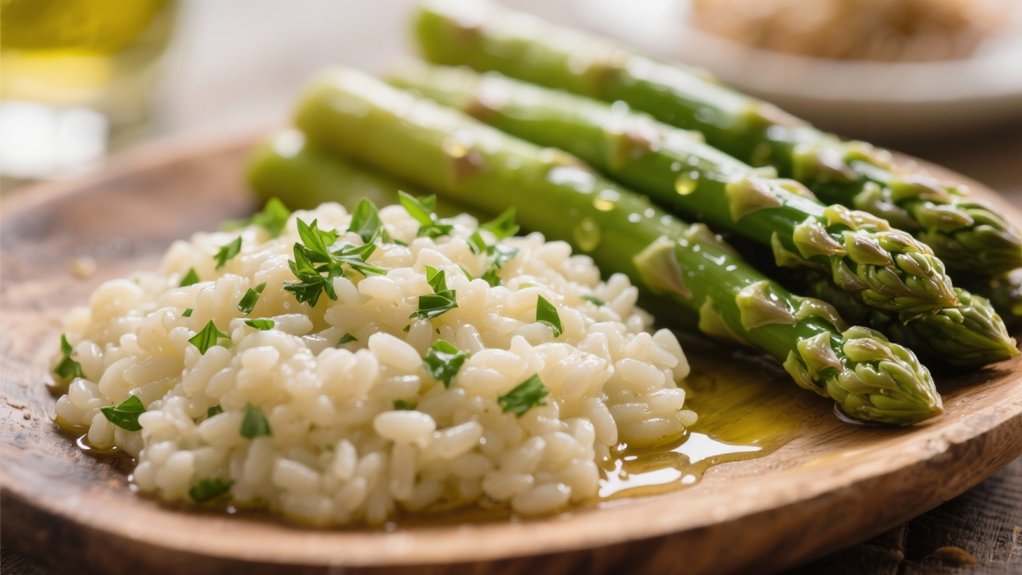 creamy herb infused asparagus risotto