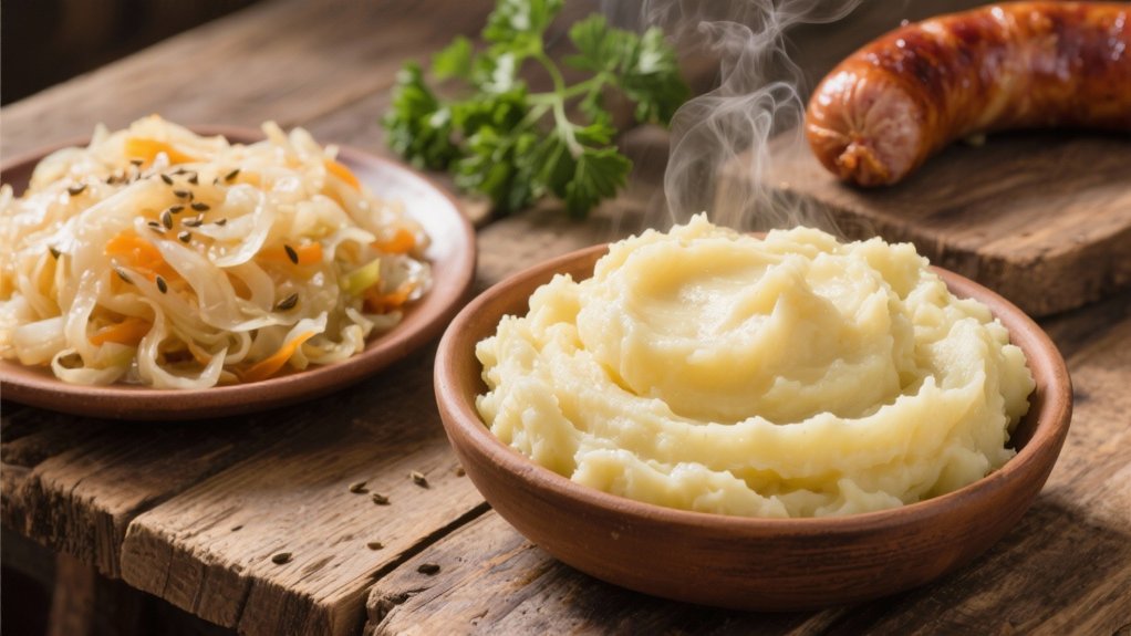 creamy mashed potatoes complement sauerkraut