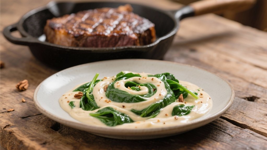 creamy nutmeg flavored spinach