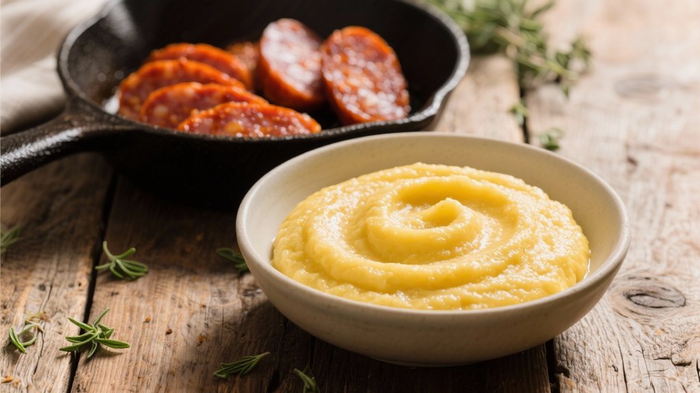 creamy polenta and chorizo