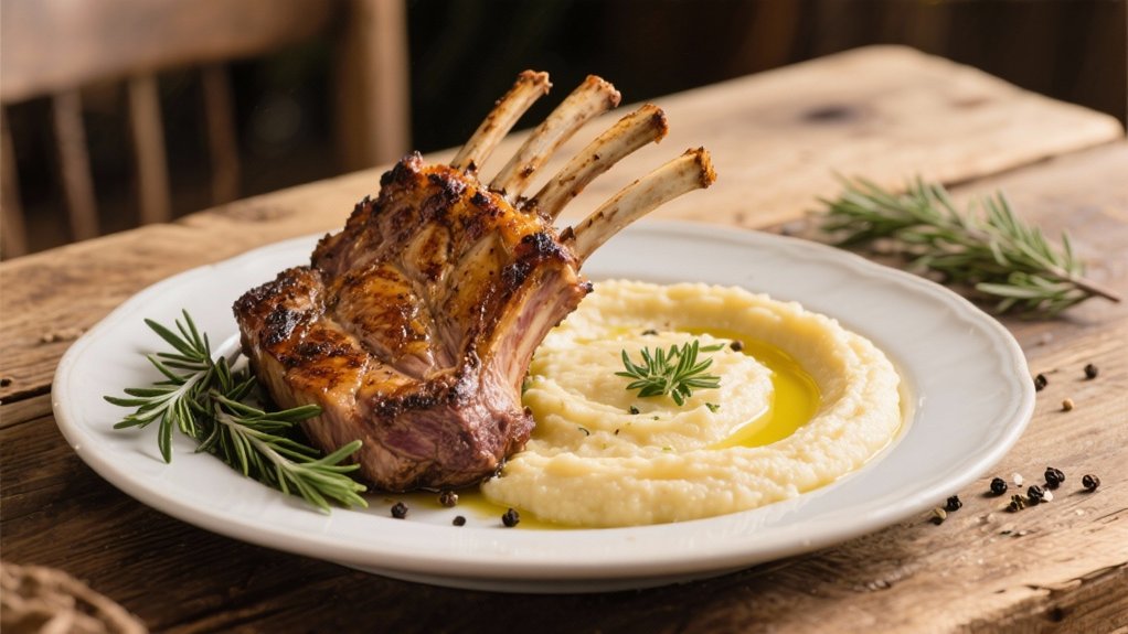 creamy polenta complements lamb