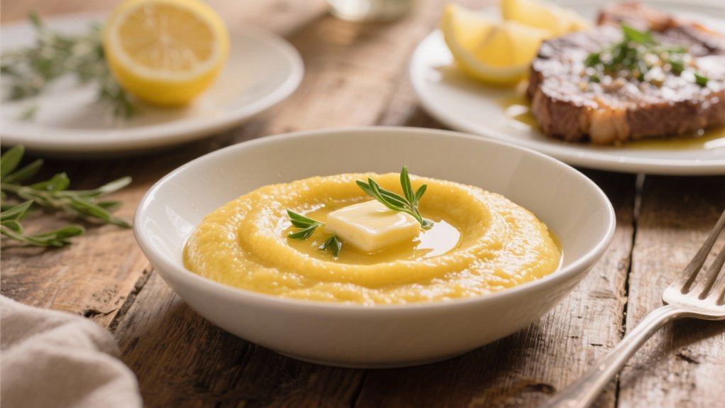 creamy polenta complements veal