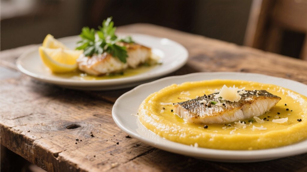 creamy polenta with fish