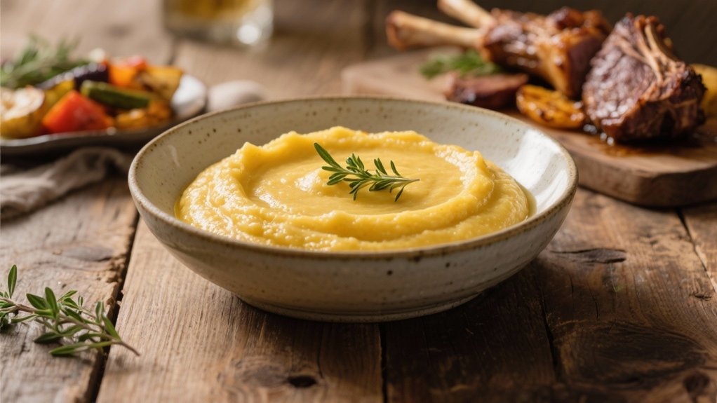 creamy polenta with lamb