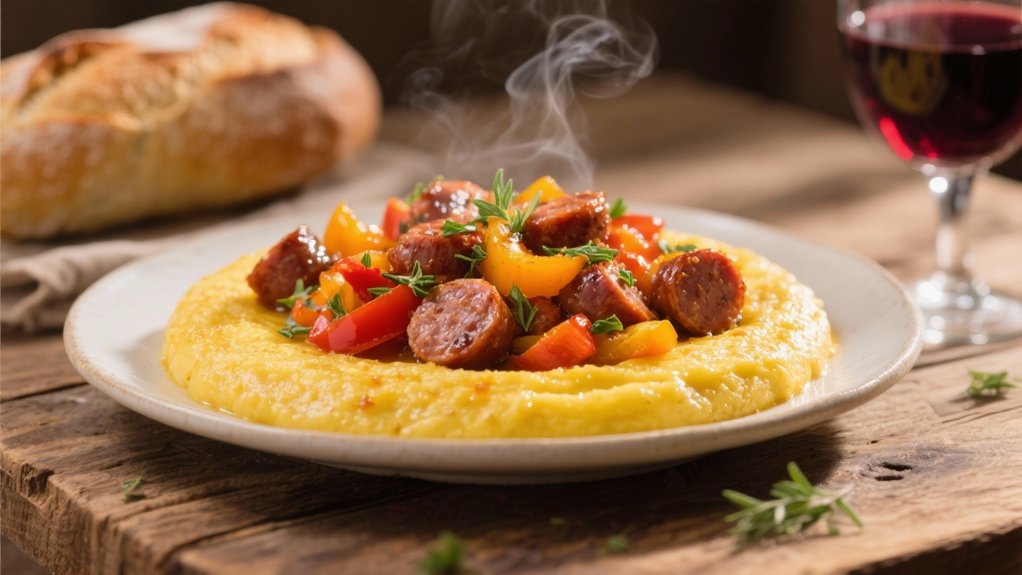 creamy polenta with sausage