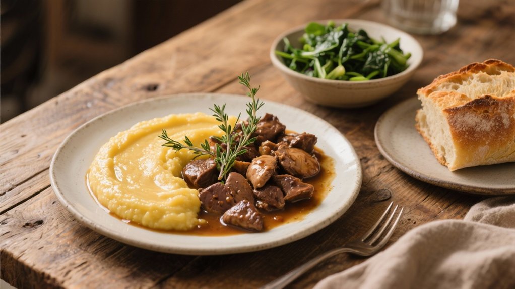 creamy polenta with toppings