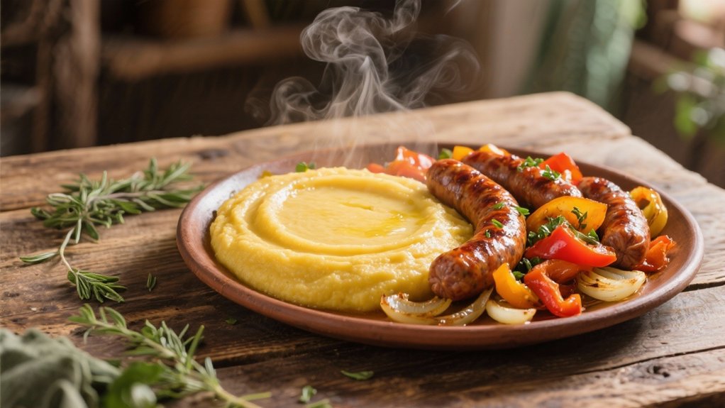 creamy polenta with toppings