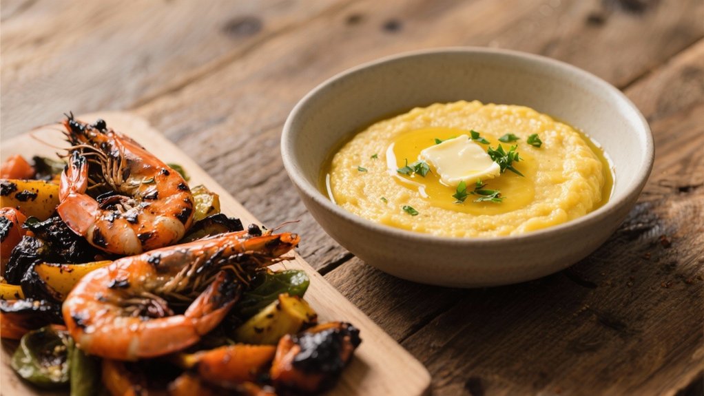 creamy polenta with toppings