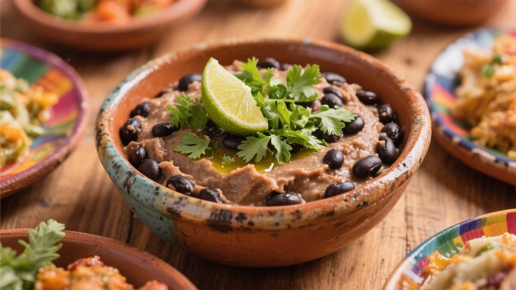 creamy refried black beans