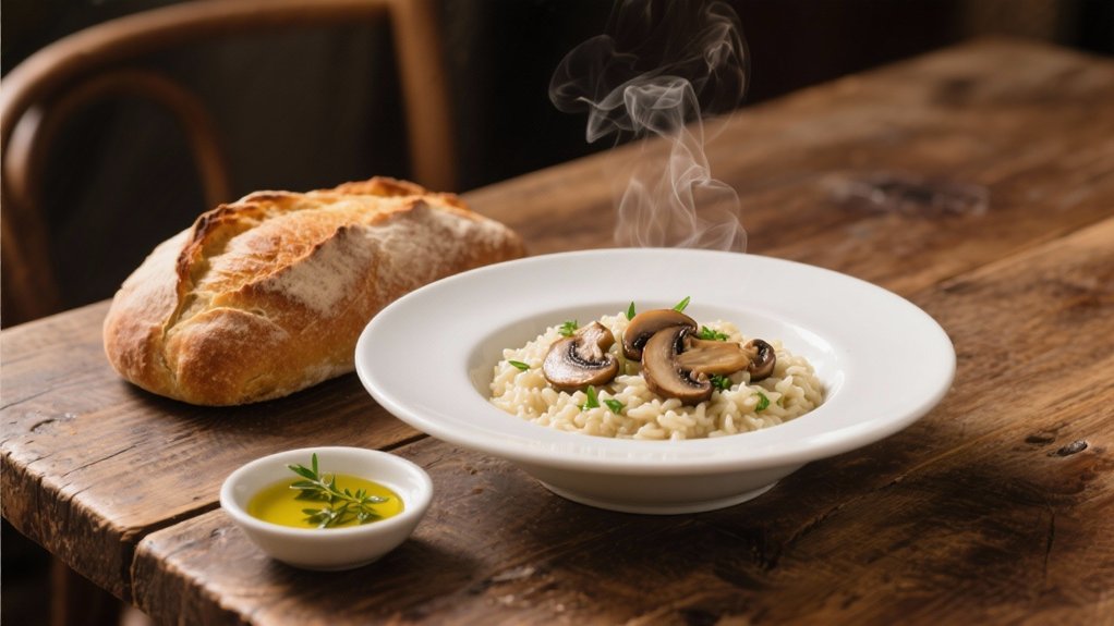 creamy risotto crusty olive bread