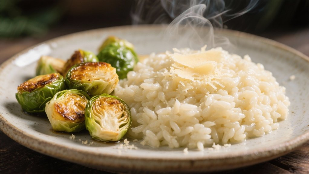 creamy risotto with brussels sprouts