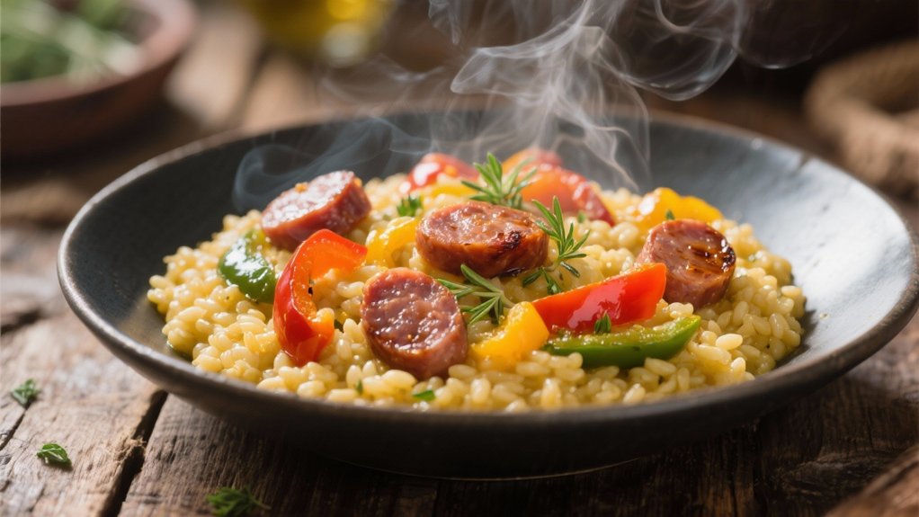 creamy risotto with sausage