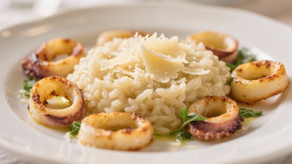 creamy risotto with squid