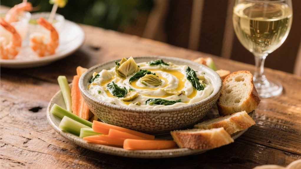 creamy spinach artichoke contrast