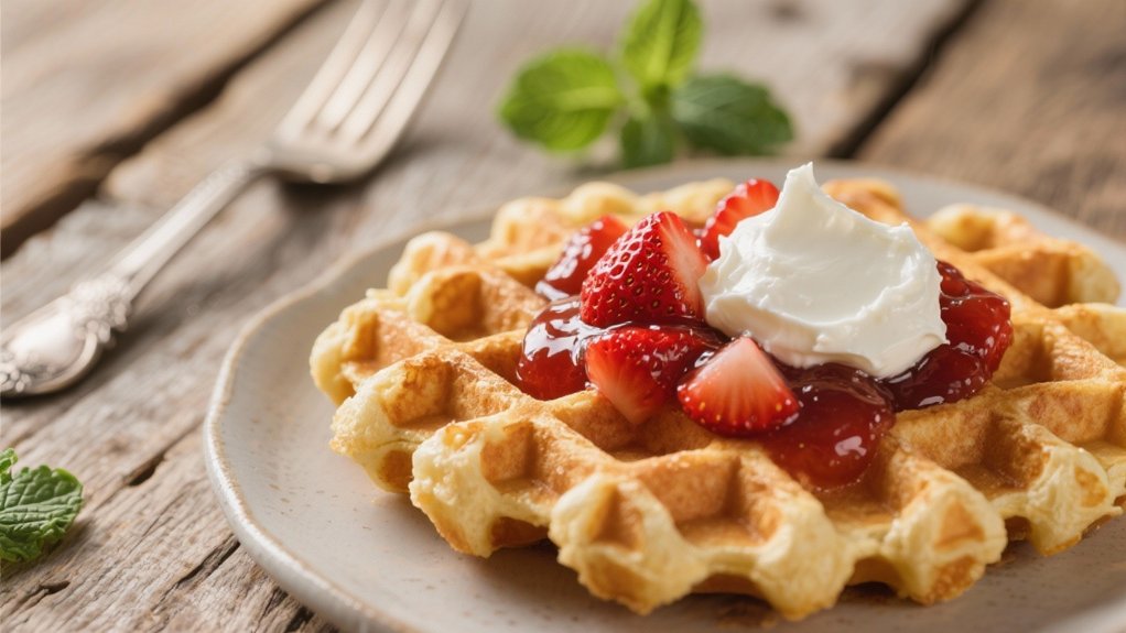 creamy strawberry waffle indulgence