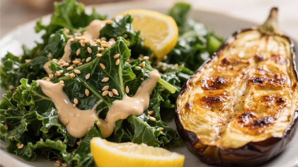creamy tahini kale salad