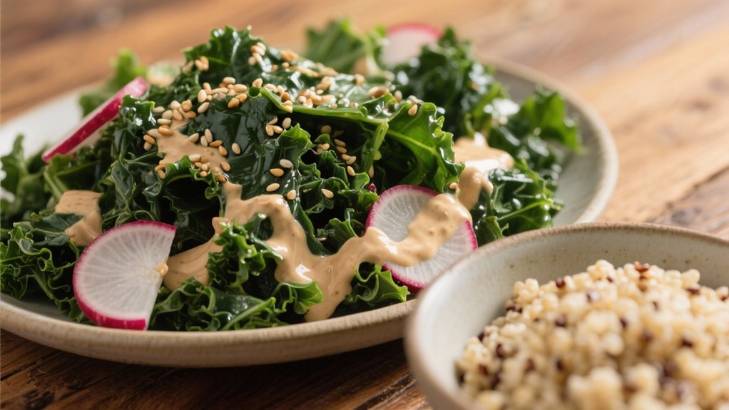 creamy tahini kale salad