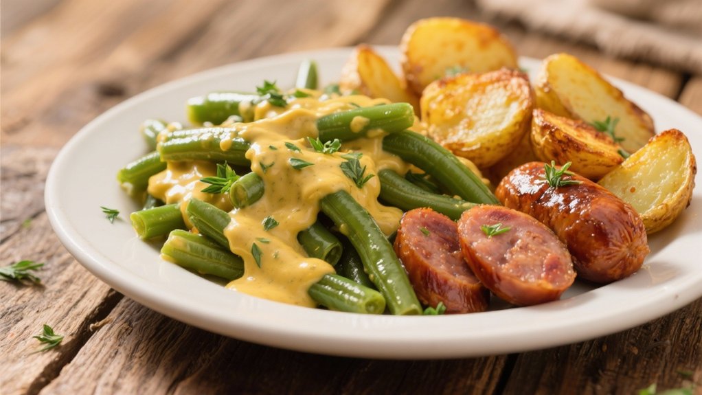 creamy tangy green beans