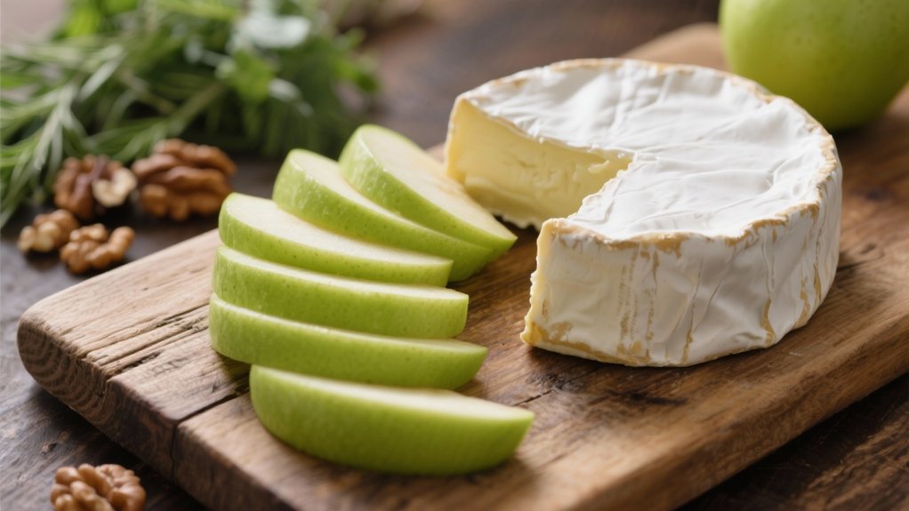 crisp apples enhance creamy brie