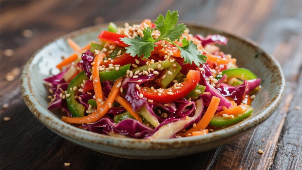 crisp asian style vegetable slaw