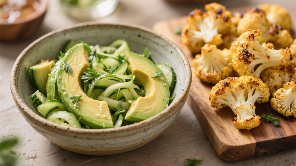 crisp avocado cucumber salad