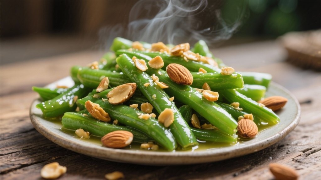 crisp beans toasted almonds