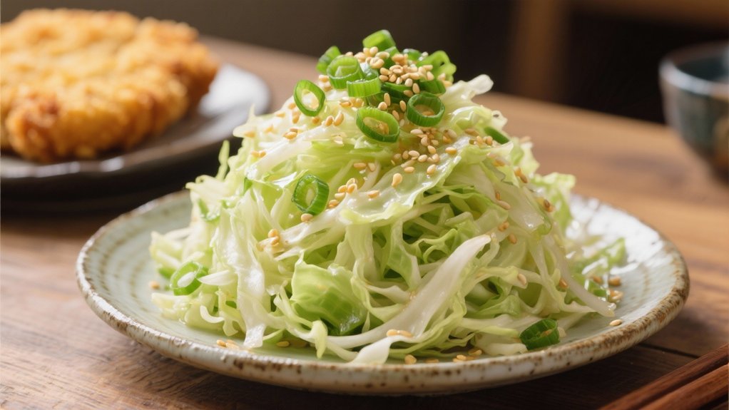 crisp cabbage salad contrast