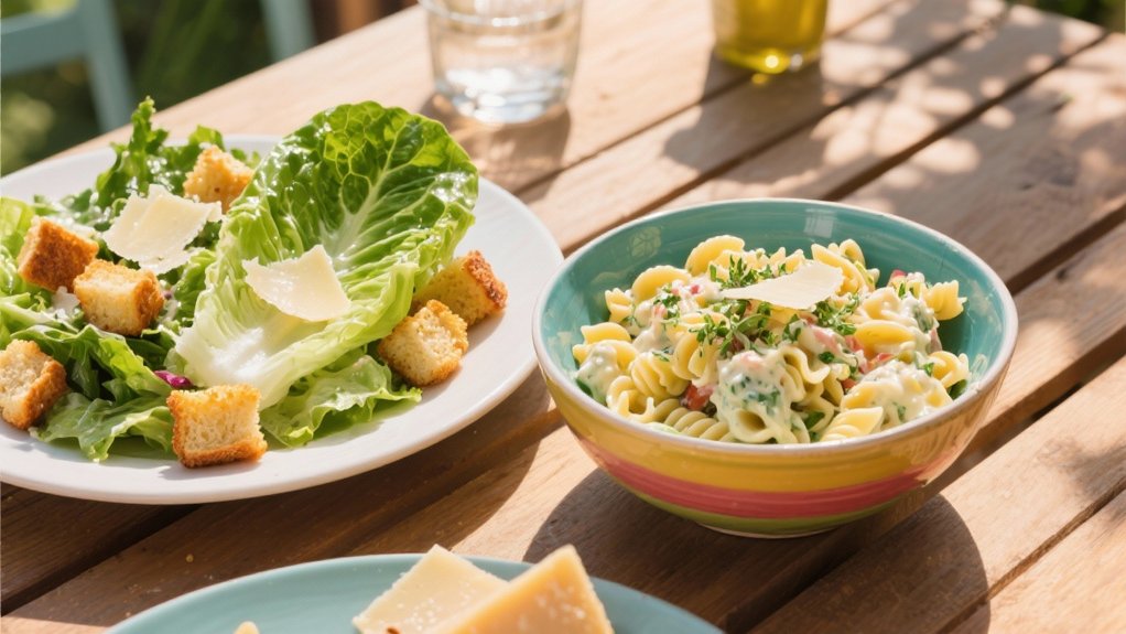 crisp caesar salad contrast