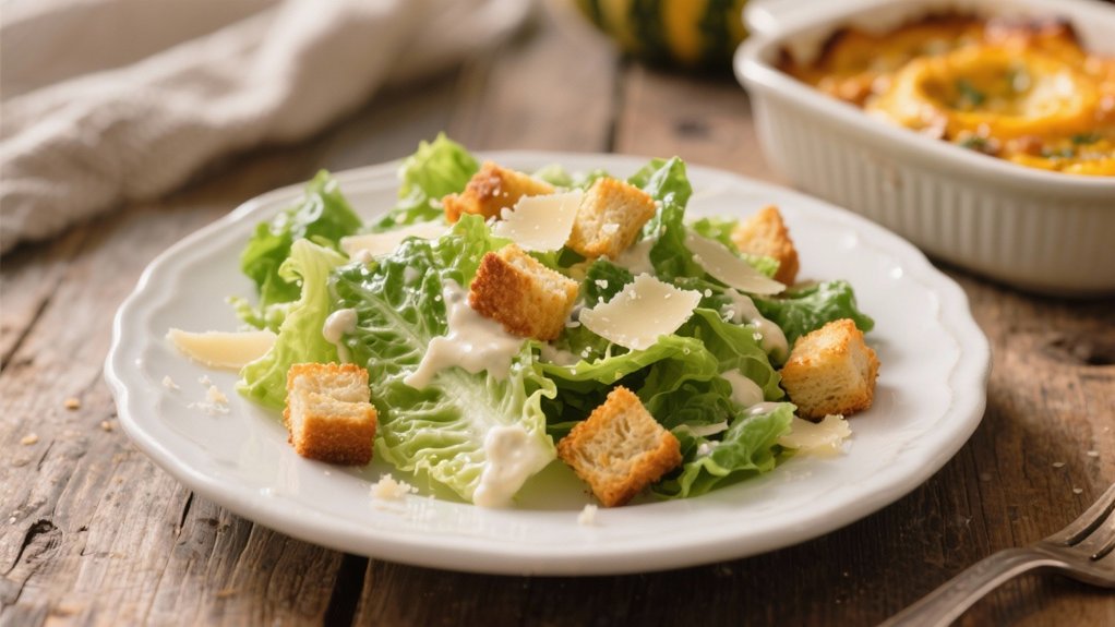 crisp caesar salad contrast