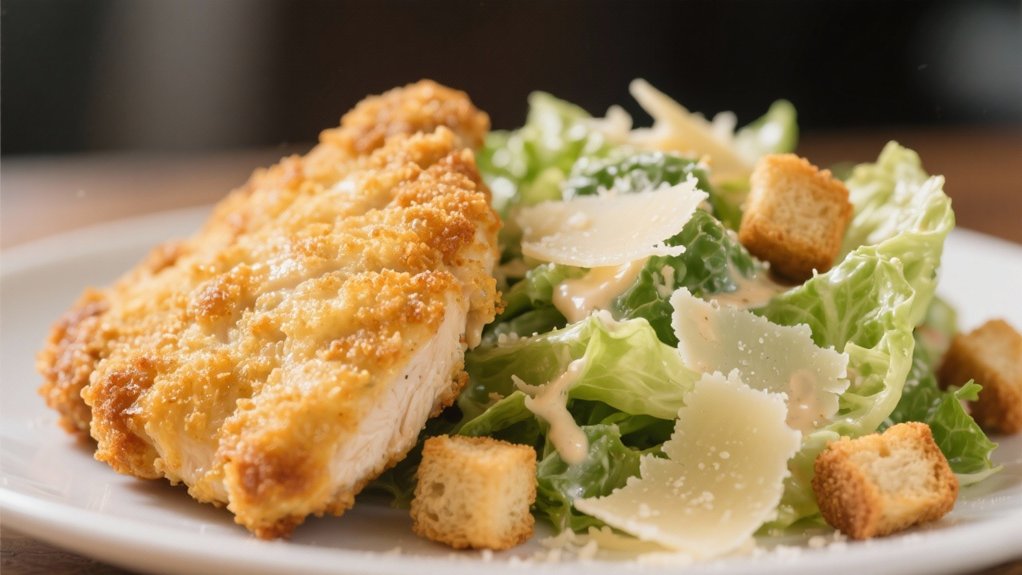 crisp caesar salad contrast