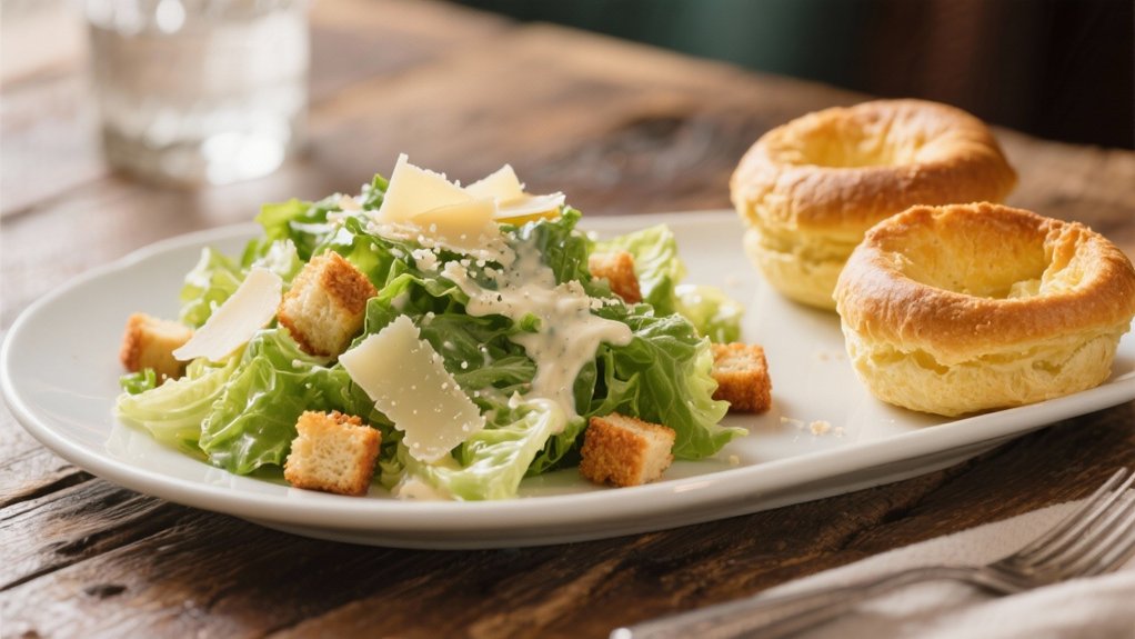 crisp caesar salad contrast