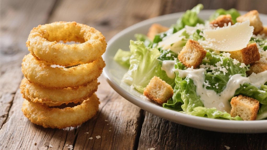 crisp caesar salad contrast