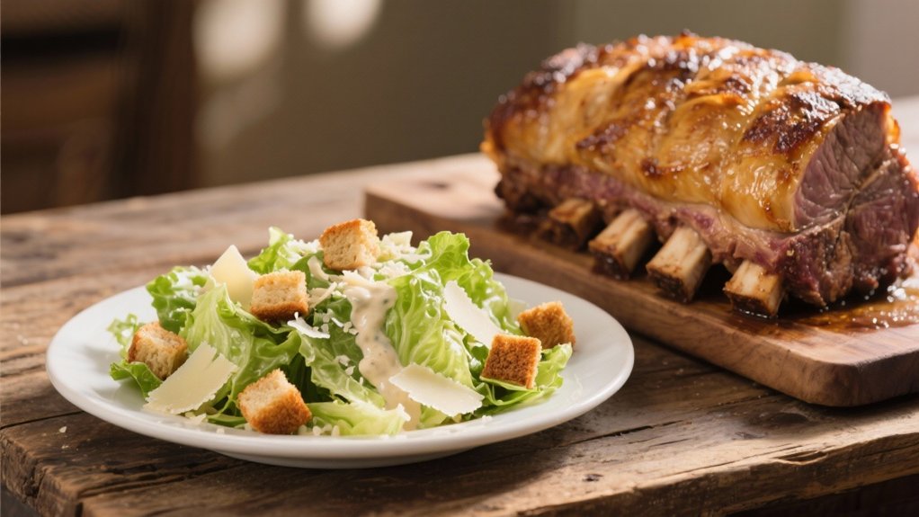 crisp caesar salad contrast