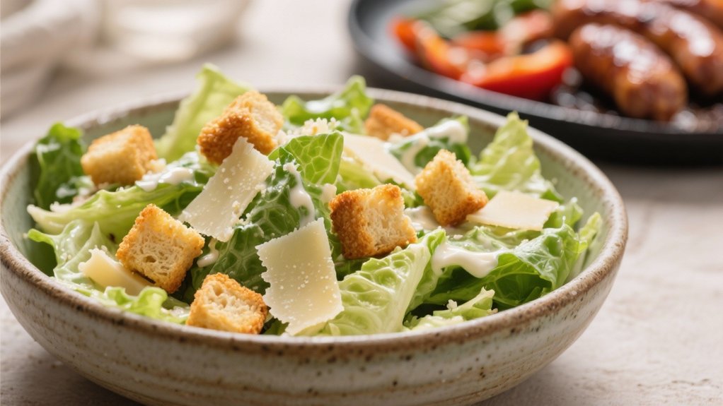 crisp caesar salad contrast