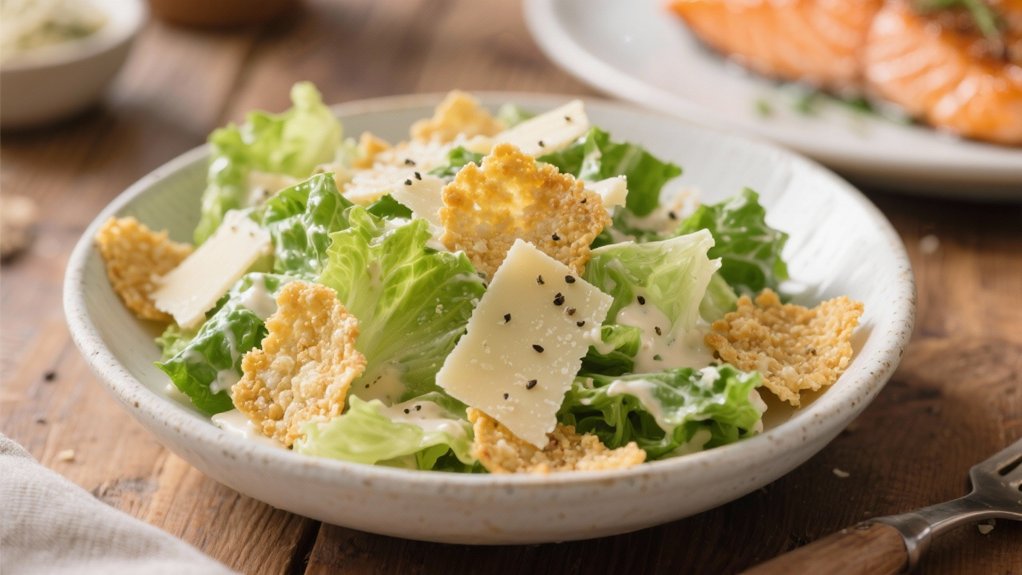 crisp caesar salad contrast