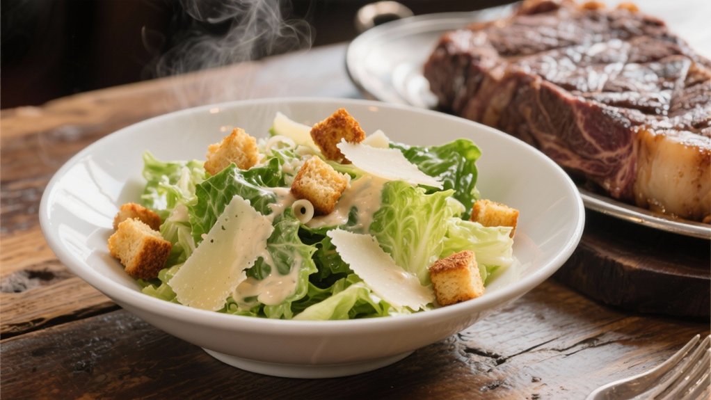 crisp caesar salad contrast