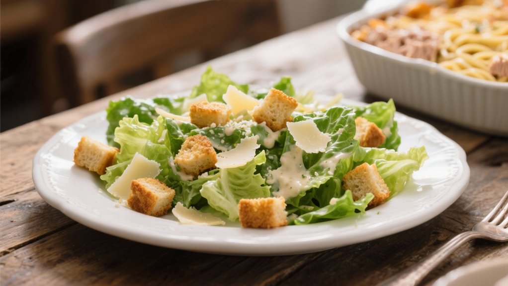 crisp caesar salad contrast