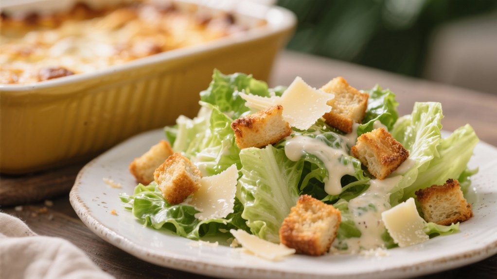 crisp caesar salad contrast