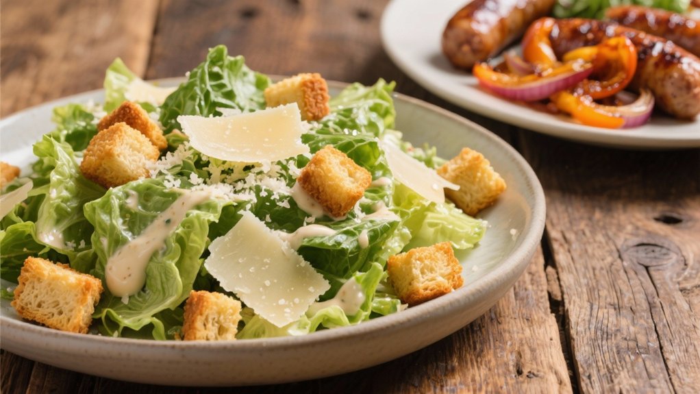 crisp caesar salad contrast