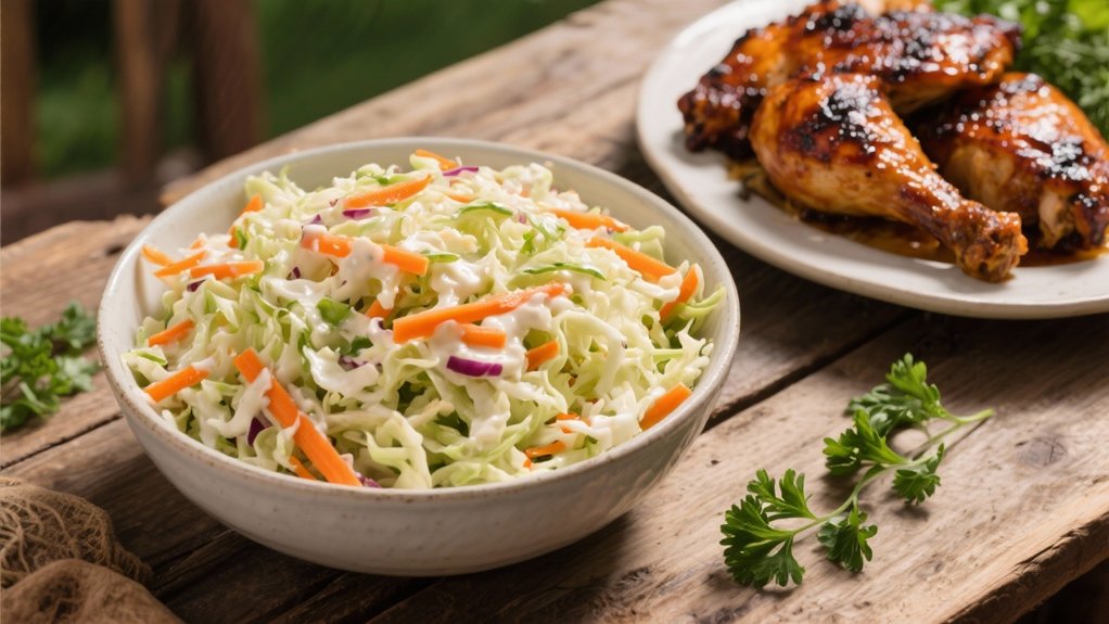 crisp coleslaw complements bbq