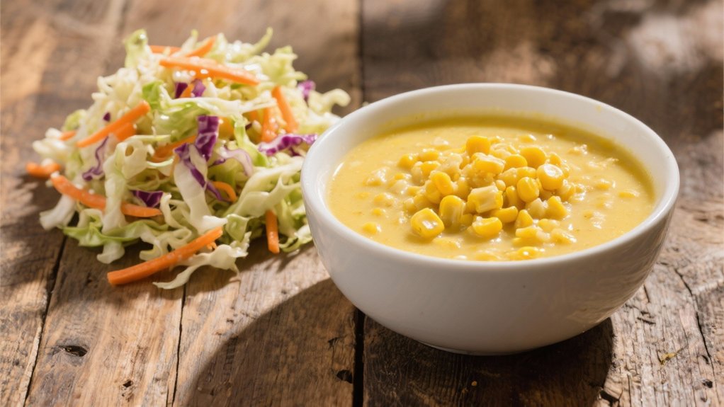 crisp coleslaw complements chowder