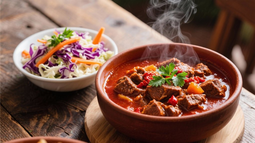 crisp coleslaw complements goulash
