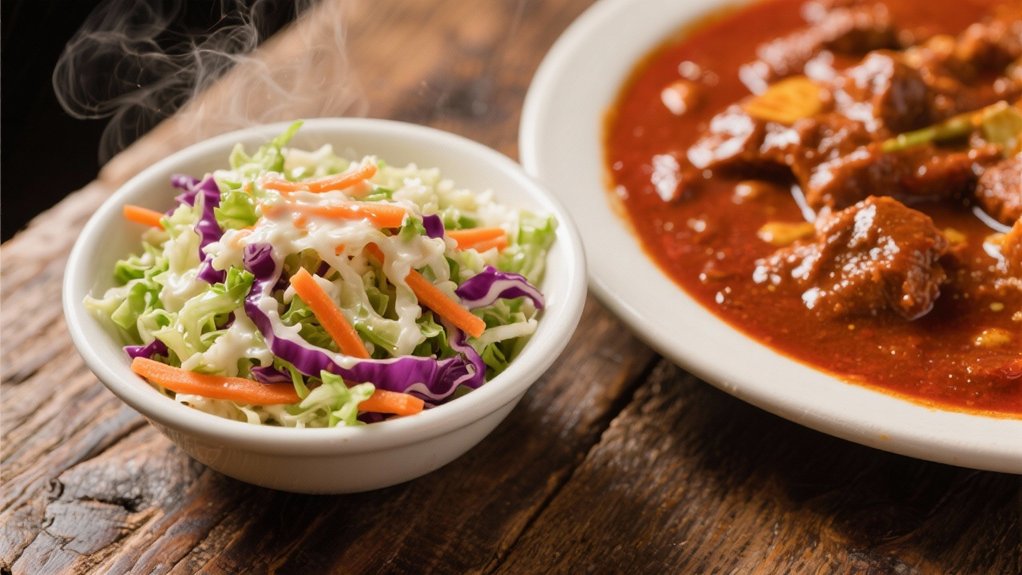 crisp coleslaw enhances etouffee
