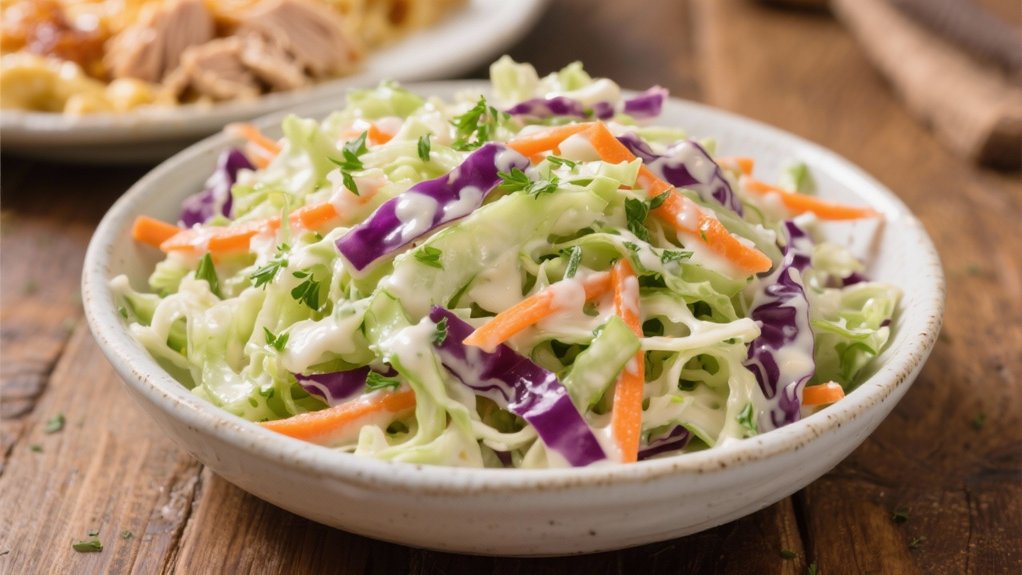 crisp coleslaw enhances meals