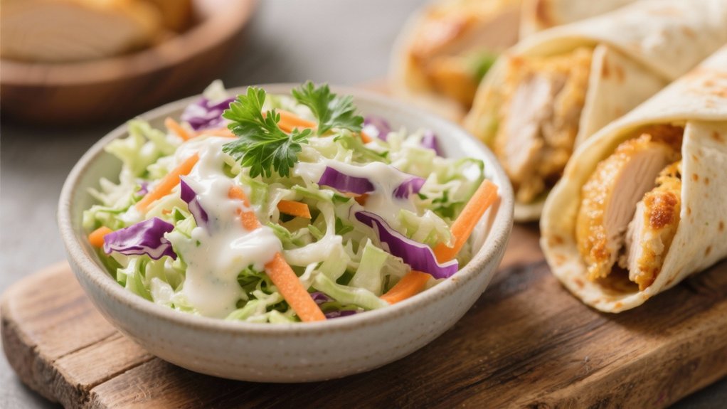 crisp coleslaw with dressing