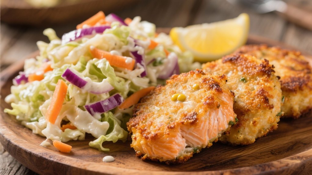 crisp coleslaw with tangy dressing