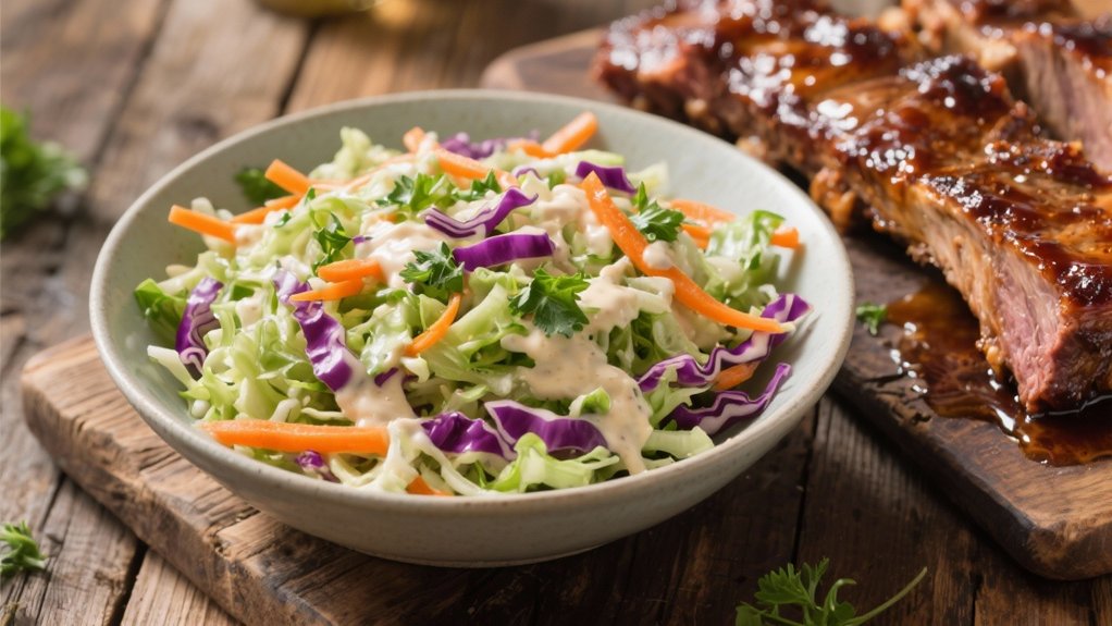 crisp coleslaw with tangy dressing
